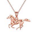wholesale 925 Sterling Silver Geometric Horse Pendant Necklace For Men-0-5