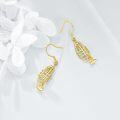 wholesale 925 Sterling Silver Trumpet Shaped Musical Instruments Dangle Earrings Gift for Her-0-4