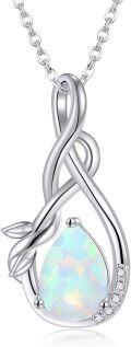 wholesale 925 Sterling Silver Blue Moonstone Pear Shape Infinity Teardrop Pendant Necklace-0-5