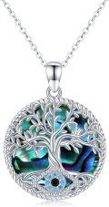 wholesale 925 Sterling Silver Abalone Shell Evil Eye Tree of Life Pendant Necklace Celtic s for Women-0-0