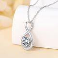 wholesale TOUPOP April Birthstone Necklace For Women Diamond Necklace Pendant 927 Sterling Silver Infinity Love Moon Jewelry Birthday Christmas Gifts For Women Mom Wife Girlfriend -0-3