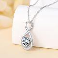 TOUPOP Sterling Silver Diamond April Birthstone Infinity Love Moon Necklace-0-3