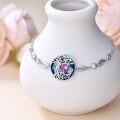 wholesale 925 Sterling Silver Austrian Crystal Tree of Life Birthstone Bracelet for Women-0-5