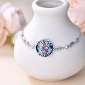 wholesale 925 Sterling Silver Austrian Crystal Tree of Life Birthstone Bracelet for Women-0-5
