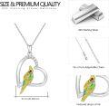 wholesale 925 Sterling Silver Parrot Necklace Heart-Shaped Pendant Women's -0-3