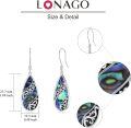 wholesale 925 Sterling Silver Teardrop Abalone Shell Filigree Celtic Knot Swirl Dragonfly Drop Earrings-0-3