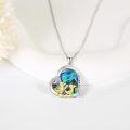 wholesale 925 Sterling Silver Abalone Shell Duck Pendant Necklace for Women Girls-0-2