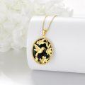 wholesale 925 Sterling Silver Black Onyx Gold Plated Hummingbird Pendant Necklace for Women -0-2