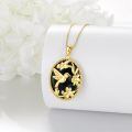 wholesale 925 Sterling Silver Black Onyx Gold Plated Hummingbird Pendant Necklace for Women -0-2