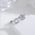 wholesale 925 Sterling Silver CZ Rope Design Round Stud Earrings for Men & Women-0-2