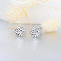 wholesale 1 Carat Crown Moissanite Stud Earrings 14K Gold Plated S925 Sterling Silver Moissanite Diamond Earrings Stud 1ct D Color VVS1 Clarity Round Moissanite Studs for Women Men-0-2
