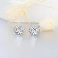 wholesale 1 Carat Crown Moissanite Stud Earrings 14K Gold Plated S925 Sterling Silver Moissanite Diamond Earrings Stud 1ct D Color VVS1 Clarity Round Moissanite Studs for Women Men-0-2
