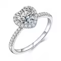 TOUPOP 14k Gold Plated Moissanite Heart Cut Halo Diamond Engagement Ring-0-0