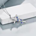 wholesale 925 Sterling Silver Dragonfly Cross Pendant Necklace-0-2
