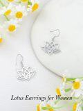 wholesale 925 Sterling Silver Celtic Knot Tree of Life Lotus Drop Earrings-0-4