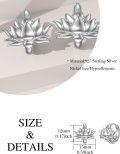 wholesale 925 Sterling Silver Lotus Flower Huggies Ear Cuffs  for Her-0-2