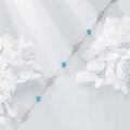 wholesale 925 Sterling Silver Blue Turquoise & Black Pearl Opal Leaves Charm Bracelet s for Women-0-3