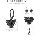 wholesale 925 Sterling Silver Black Bat Drop Earrings for Women Girls - Cute Animal  Idea-0-2