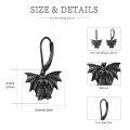 wholesale 925 Sterling Silver Bat Cat Earrings Wholesale Black Hook Design-0-2
