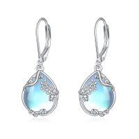 wholesale 925 Sterling Silver Moonstone Moonstone Flower Dangle Earrings-7-Larkspur