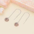 wholesale 925 Sterling Silver Sports Themed Long Chain Basketball Dangle Earrings for Women-0-1