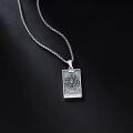 wholesale 925 Sterling Silver Wheel of Fortune Tarot Pendant Necklaces for Men Women Gifts-0-2