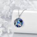 wholesale 925 Sterling Silver Abalone Shell Horse Tree Pendant Necklace for Women-0-1