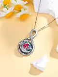 TOUPOP Sterling Silver Birthstone Moon And Star Pendant Necklace I Love You To The Moon And Back-0-1