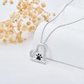 wholesale 925 Sterling Silver Paw Print in Heart Infinity Pendant Necklace s for Women-0-2