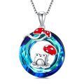 wholesale 925 Sterling Silver Red Mushroom Tree Pendant Necklace-0-0