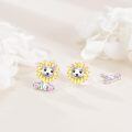 wholesale 925 Sterling Silver Cute Axolotl Drop Earrings With Pink Cz Crystals Platinum Plated-0-3
