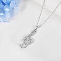 wholesale 925 Sterling Silver Treble Clef Cubic Zirconia Pendant Necklace-0-2