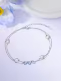wholesale 925 Sterling Silver Evil Eye Shell Ocean Wave Charm Ankle Bracelet-0-2