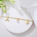 wholesale 925 Sterling Silver Mermaid Tail Pearl Starfish Charm Anklet for Women-0-3