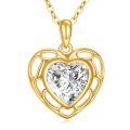 wholesale 14K Gold Heart-Shaped Moissanite Pendant Necklace - Elegant Jewelry for Her-0-0