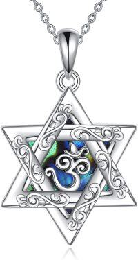 wholesale  Sterling Silver Pagan Protection Amulet Talisman Necklace with Star of David Peace Sign Yin Yang Pendant Jewelry for Women Men -Star of David III