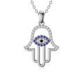 wholesale 14k Gold Hamsa Evil Eye Birthstone Rose Gold Plated Pendant Necklace For Women-0-5