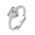 TOUPOP Sterling Silver Moissanite Women's Wedding Ring D VVS1 Size 6-9-0-0