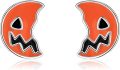 wholesale 925 Sterling Silver Orange Jack-o'-Lantern Studs Halloween Earrings for Women and Girls-0-0