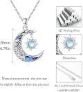 wholesale 925 Sterling Silver Abalone Shell Sun & Moon Pendant Necklace for Women Birthdays Gifts-0-3
