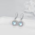 wholesale 925 Sterling Silver Blue Moonstone Celtic Trinity Knot Drop Earrings-0-2