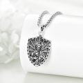 wholesale 925 Sterling Silver Shield Shape Saint Medal Pendant with Chain for Men Women-0-2