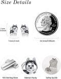 wholesale 925 Sterling Silver Husky Dog Stud Earrings for Women - Pet Lover Gift Ideas-0-4