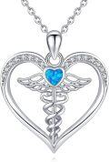 wholesale 925 Sterling Silver Fairy Angel Caduceus RN Nurse Necklace for Women-0-0