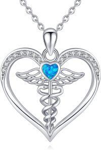 wholesale 925 Sterling Silver Fairy Angel Caduceus RN Nurse Necklace for Women-RN Caduceus