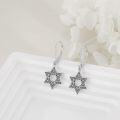 wholesale 925 Sterling Silver Star of David Leverback Drop Earrings Judaica Gifts for Women-0-3