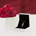 TOUPOP Sterling Silver Garnet Rose Flower Necklace January Birthstone Jewelry-0-5