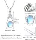 wholesale 925 Sterling Silver Celtic Knot Oval Rainbow Moonstone Pendant Necklace-0-5