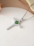 wholesale Cross Necklace For Women Sterling Silver Heart Gemstone Cross Pendant Necklace Christian Jewelry Birthday Valentines Day Mothers Day Gifts For Her Mom -0-5