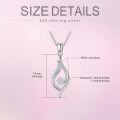 wholesale 925 Sterling Silver Natural Cubic Zirconia Infinity Teardrop Pendant Necklace 3CTW 16-18 Inches Mothers Day Gift-0-2